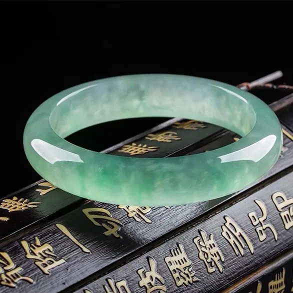 Coordinates Bracelet - Natural Myanmar jadeite bracelet women's icy