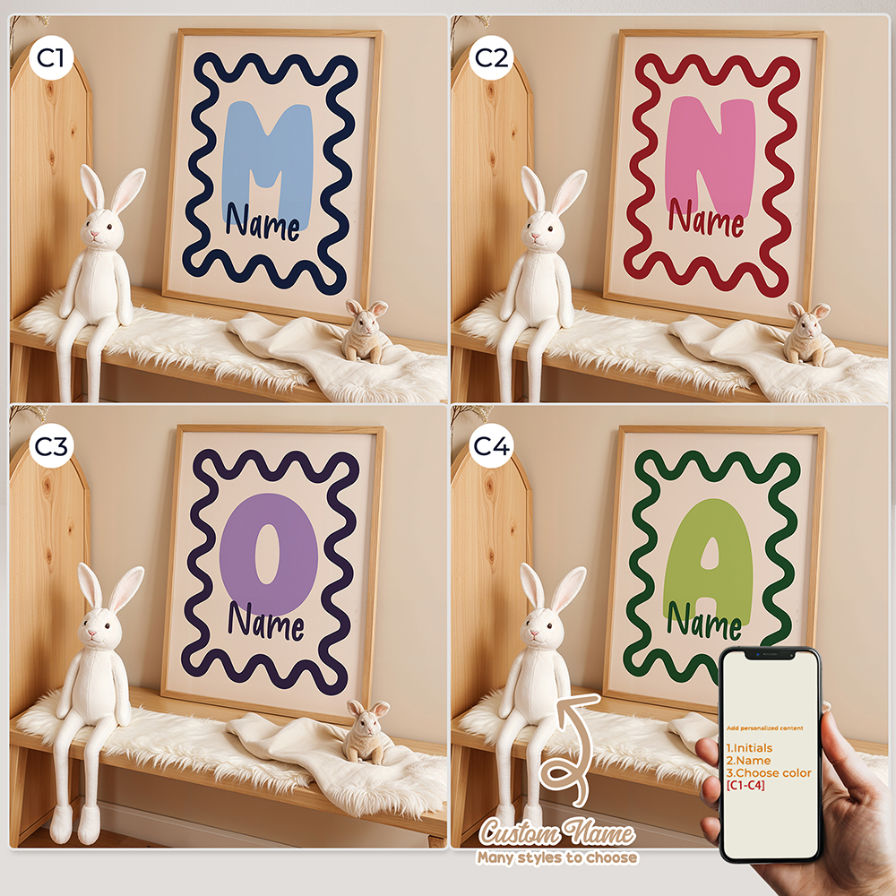 Personalized Name Box - Personalized Custom Name Cartoon Child Striped