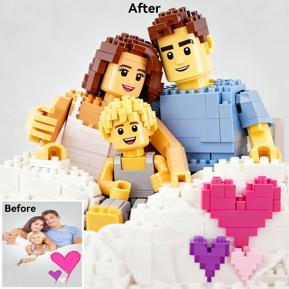 Custom Map Poster - Custom Cartoon Building Block Style Portrait