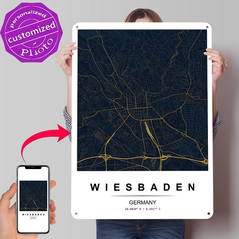 Custom Map Poster - Wiesbaden City Map Printed Poster Customized