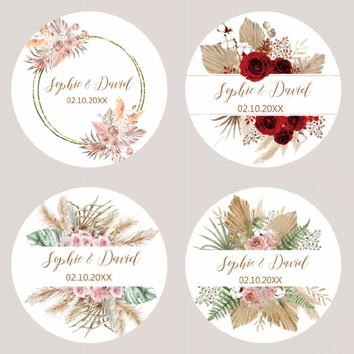 96Pcs Pampas Grass Stickers fo - Personalised Candle Label review and price
