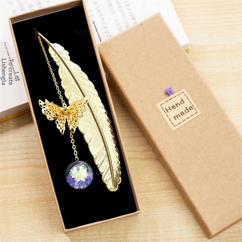 1PC Metal Bookmark Creative Im - Dried Flower Bookmark review and price
