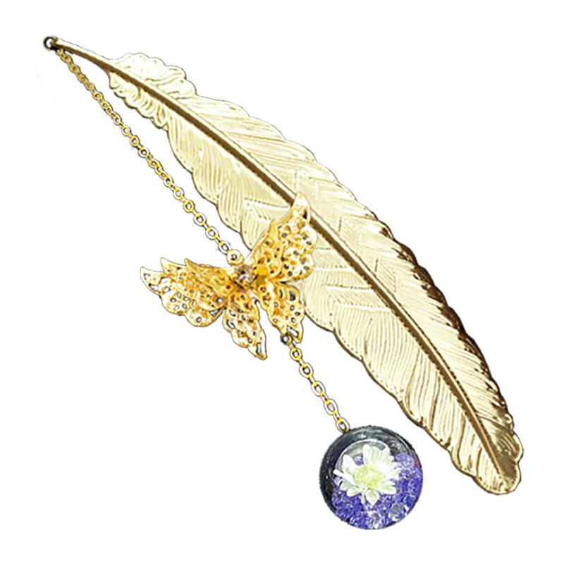 1PC Metal Bookmark Creative Im - Dried Flower Bookmark review and price