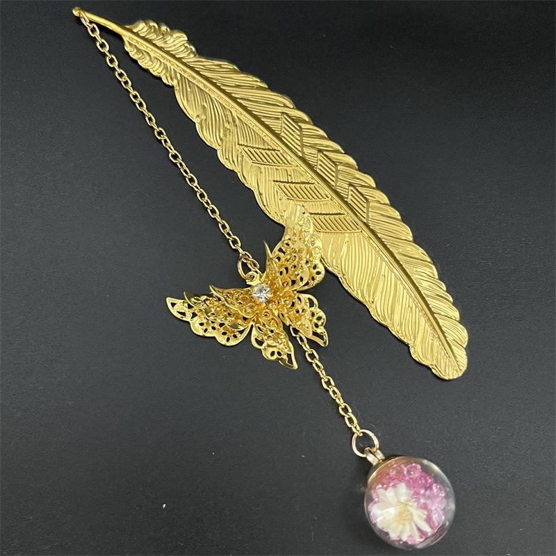 1PC Metal Bookmark Creative Im - Dried Flower Bookmark review and price