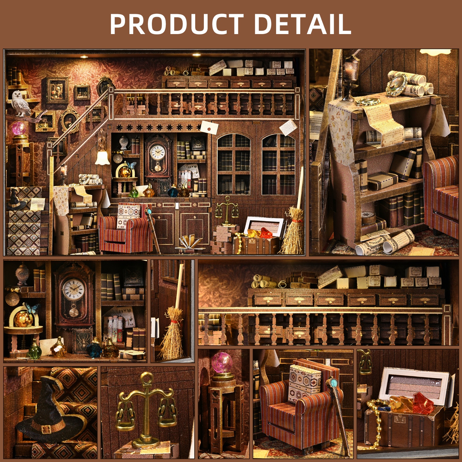 Book Nook Kit Secret Attic DIY - Engraved Wood Frame review and price