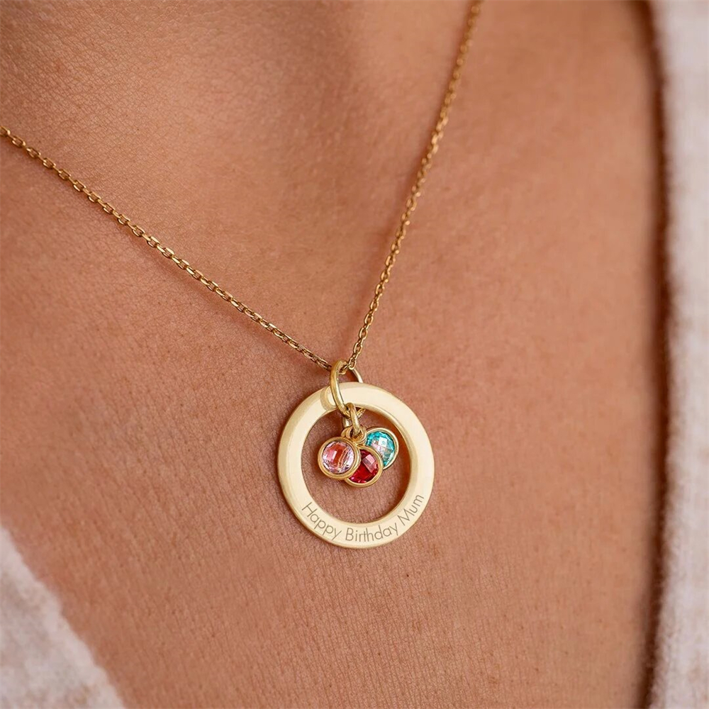 Custom Birthstone Eternal Ring - Birth Flower Necklace review and price