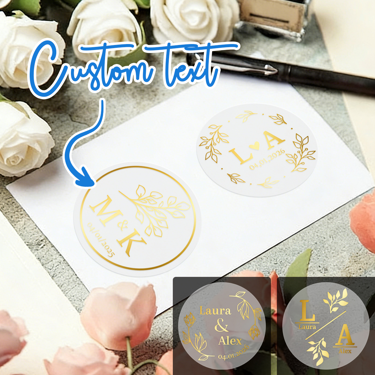 30/60/120/240pcs Custom Text R - Personalised Candle Label review and price