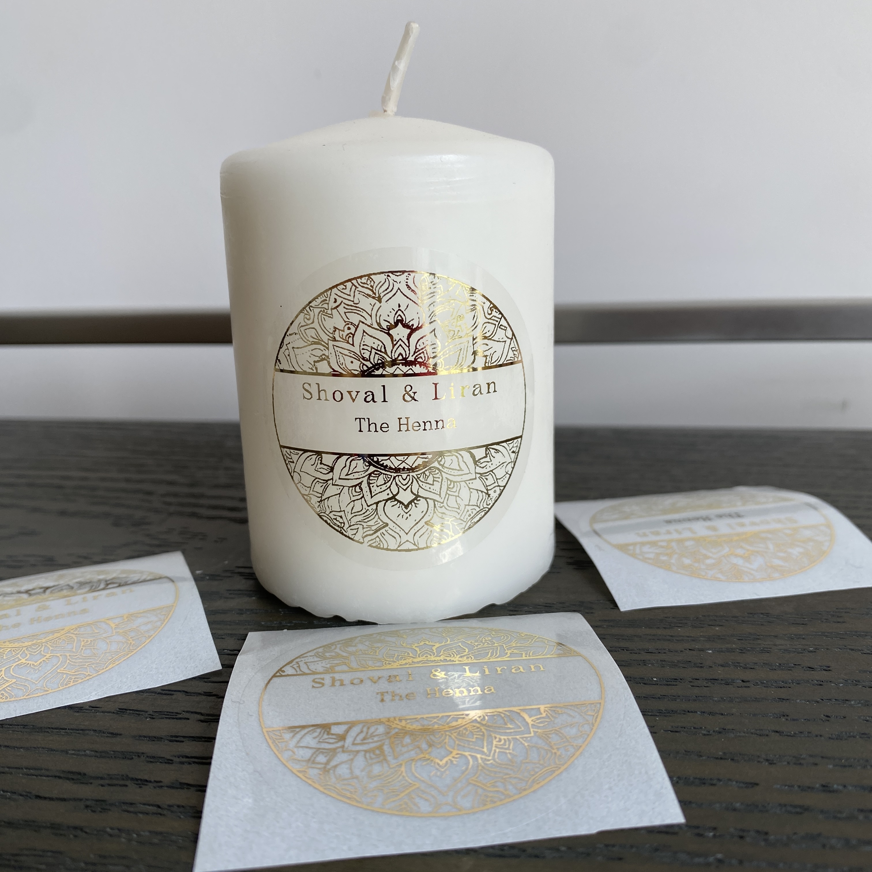 Custom henna day candle sticke - Personalised Candle Label review and price