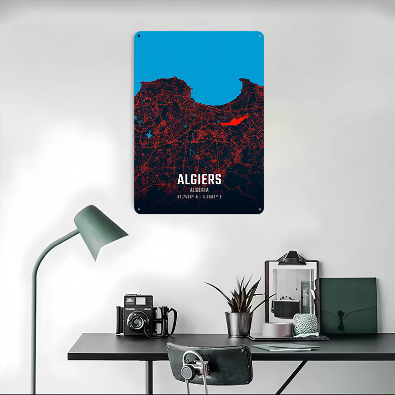 Algiers City Map Metal Poster  - Custom Map Poster review and price