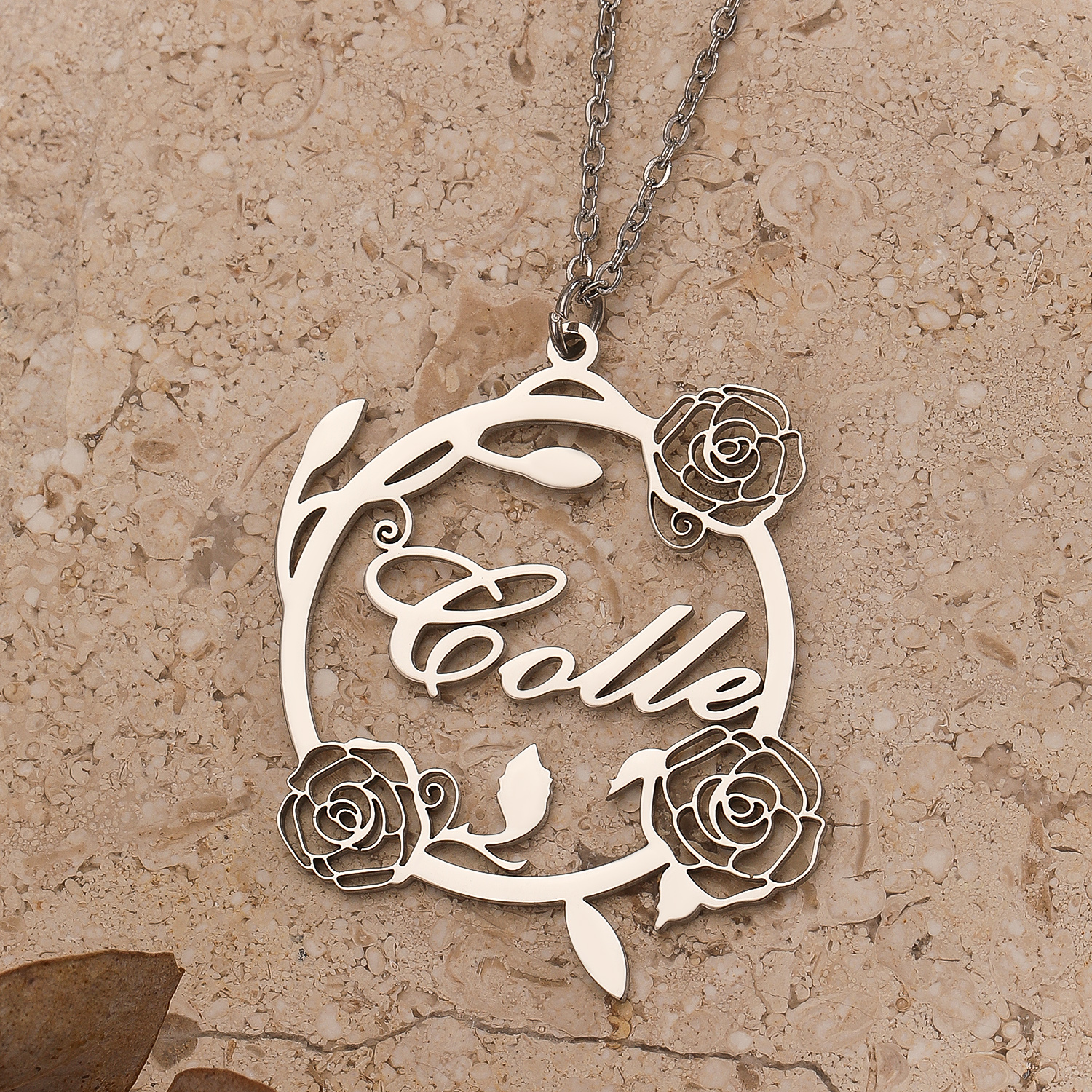 1pc Custom Rose Flower Name Ne - Name Necklace Custom review and price