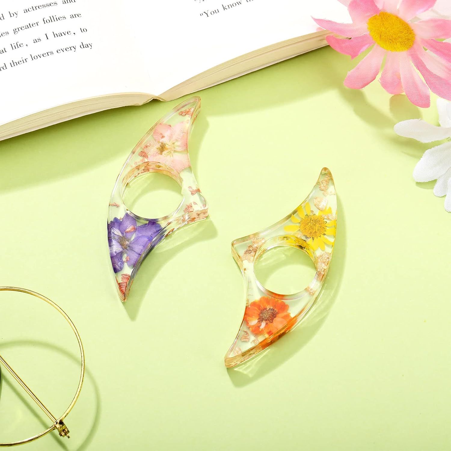 2 Pcs Dried Flower Resin Book  - Dried Flower Bookmark review and price