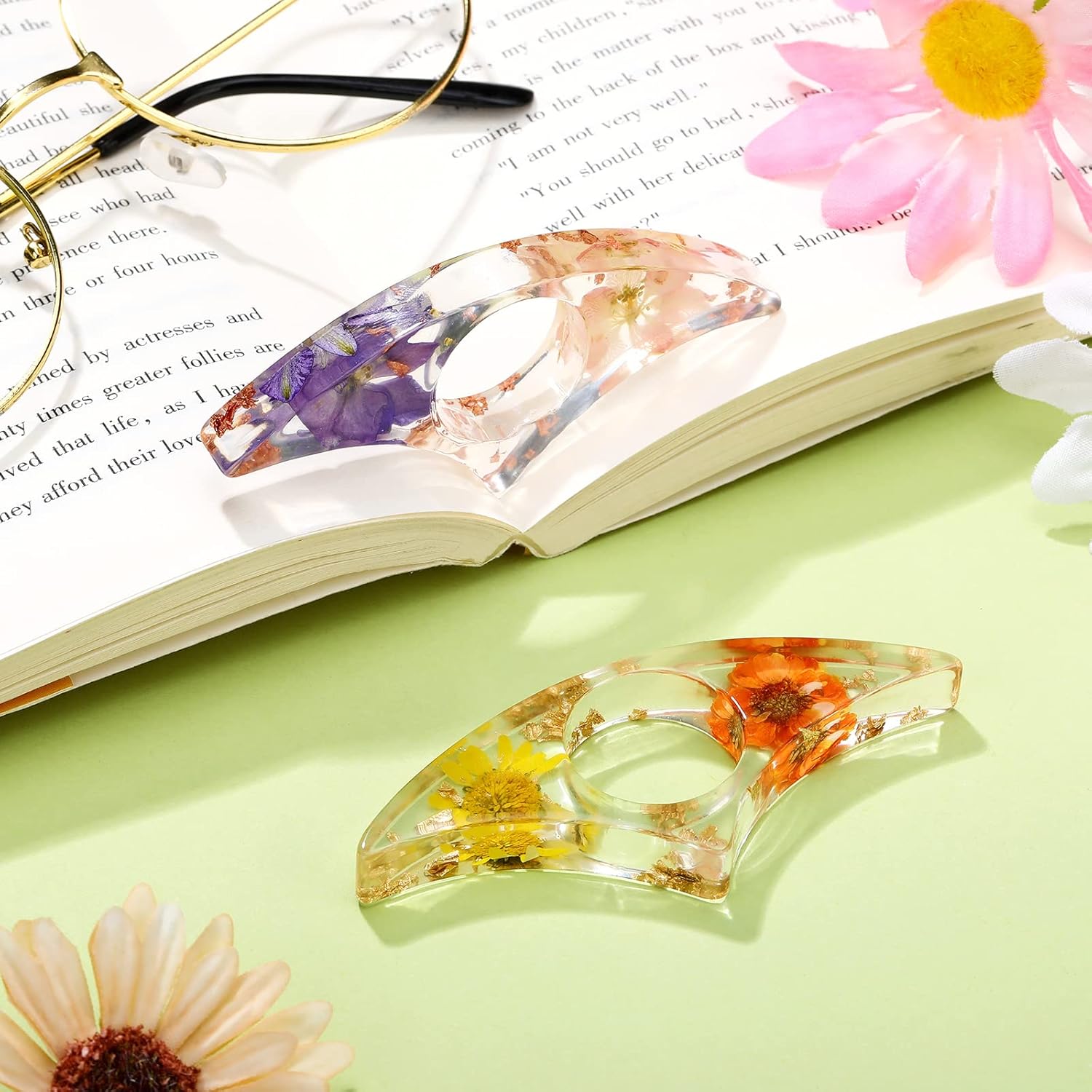 2 Pcs Dried Flower Resin Book  - Dried Flower Bookmark review and price