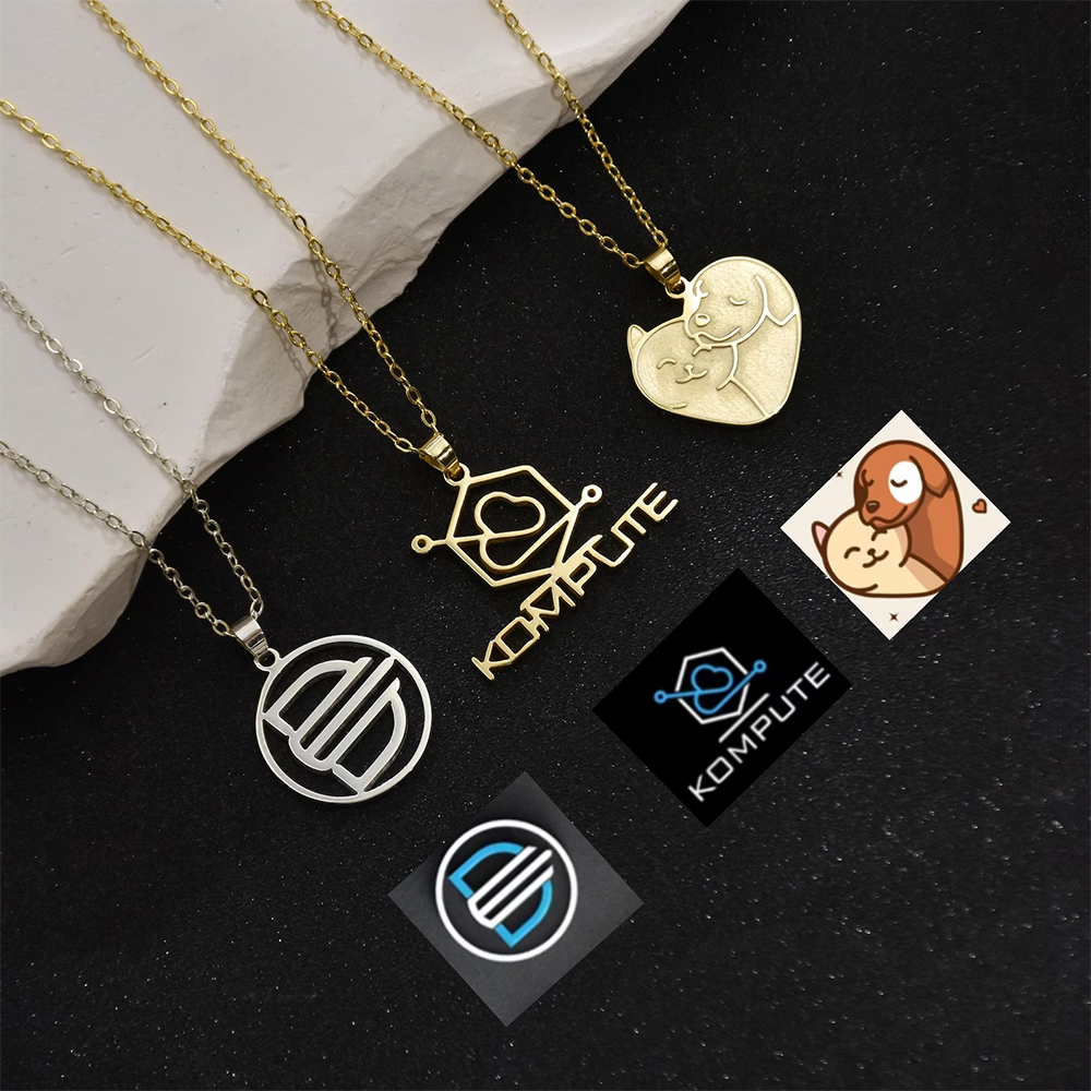 Custom Company Logo Necklace P - Name Necklace Custom review and price