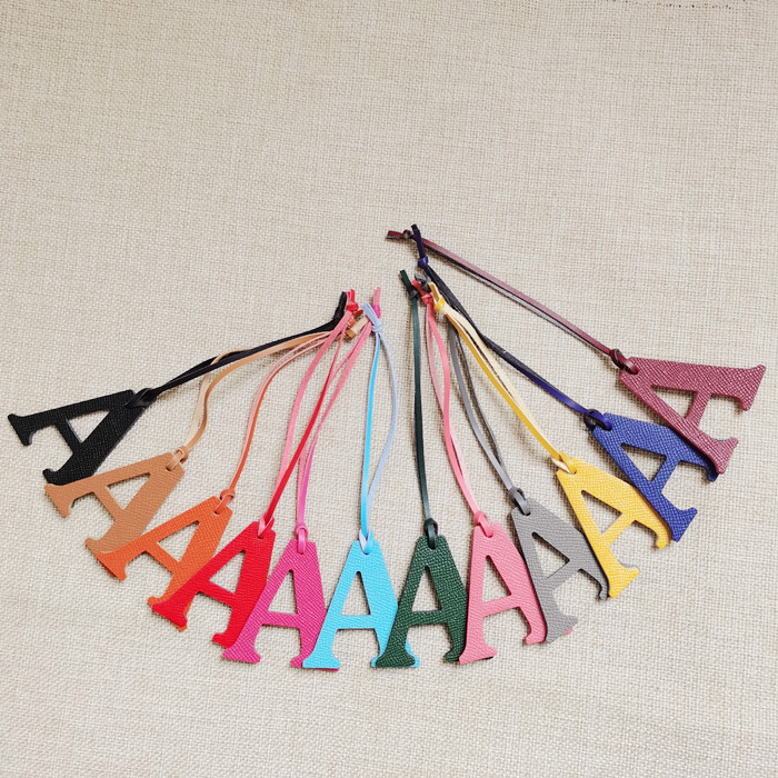 English Letter A B C D E F G A - Monogram Keychain Leather review and price