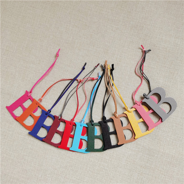 English Letter A B C D E F G A - Monogram Keychain Leather review and price