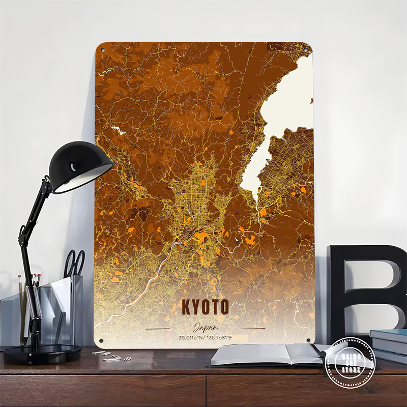 Kyoto Japan Map Art Metal Post - Custom Map Poster review and price