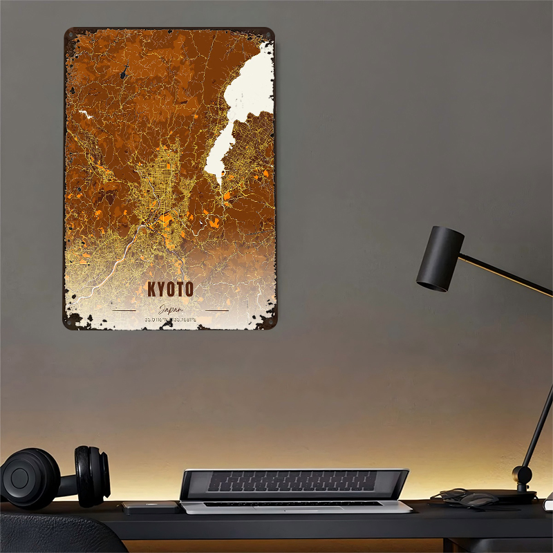 Kyoto Japan Map Art Metal Post - Custom Map Poster review and price