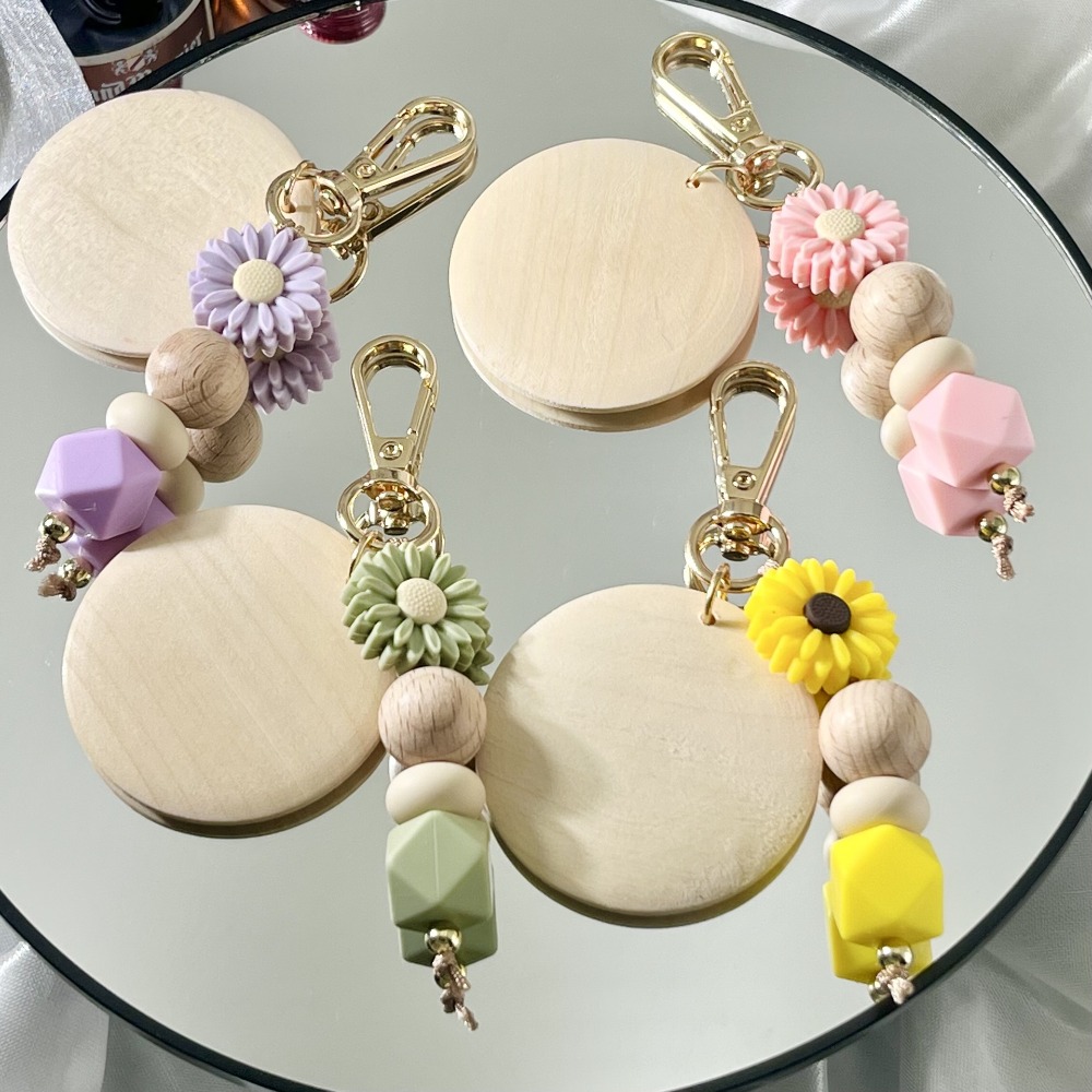 Creative Bamboo Pendant Keycha - Initial Ring Custom review and price