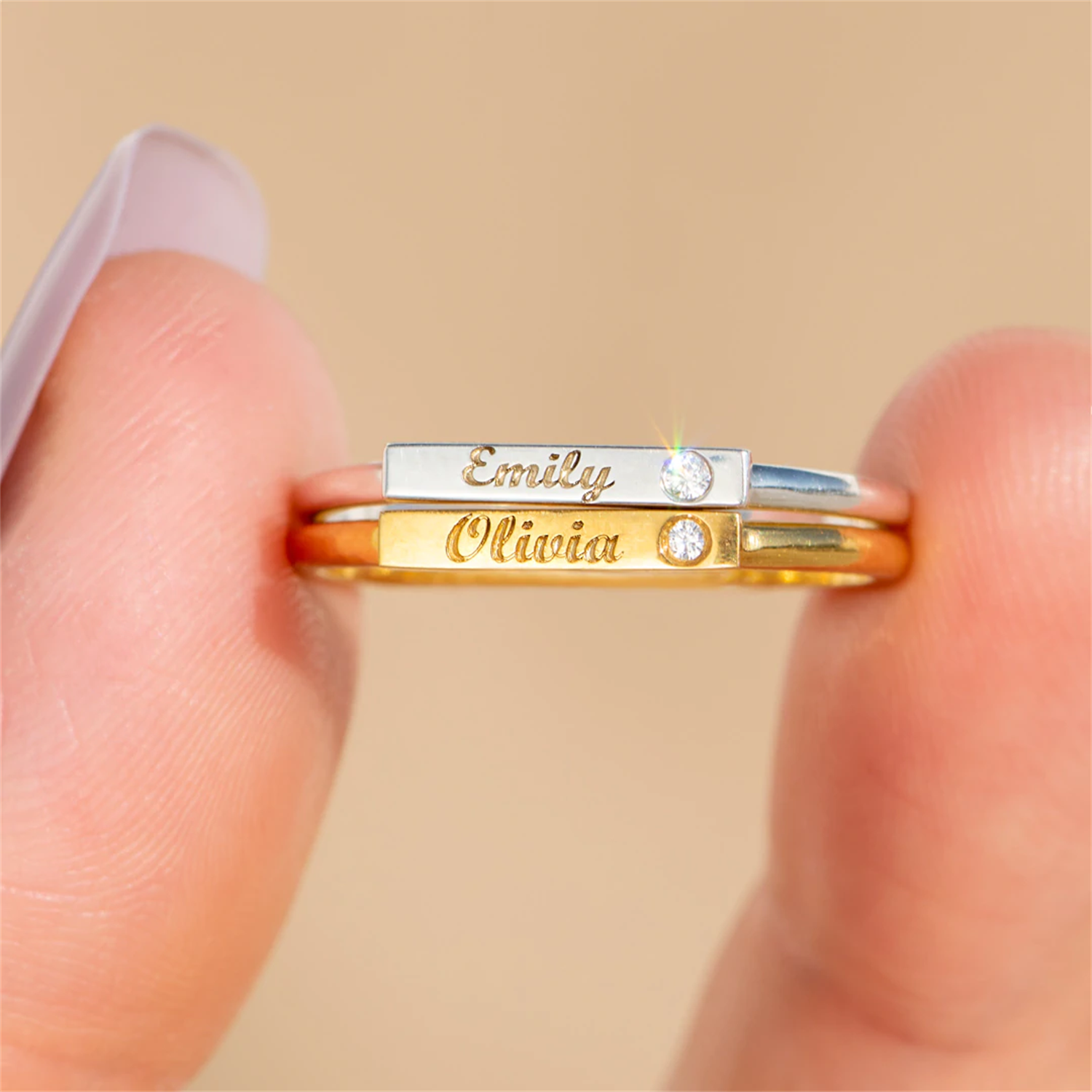 PERSONALIZED ENGRAVED MINIMALI - Initial Ring Custom review and price