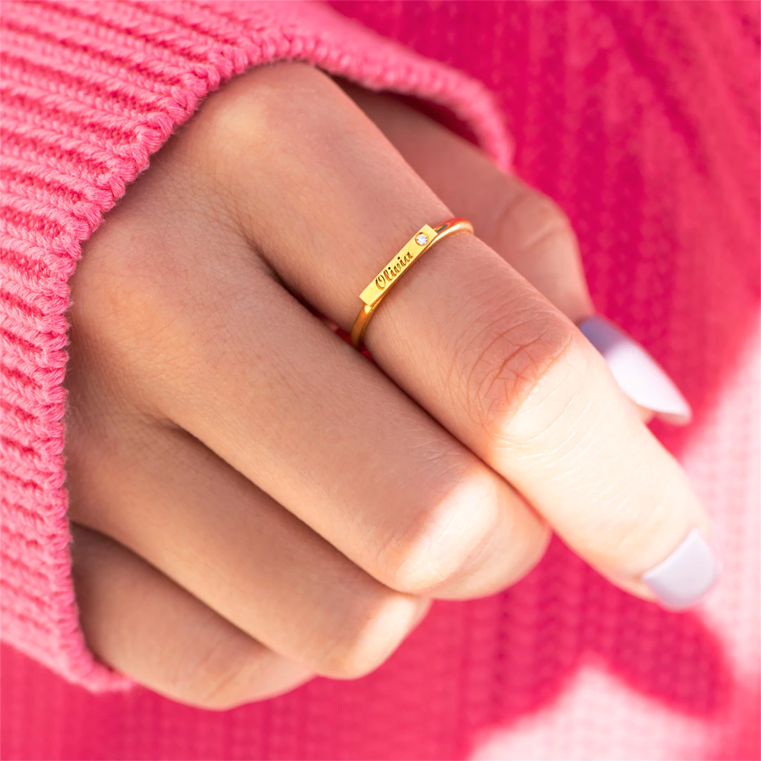 PERSONALIZED ENGRAVED MINIMALI - Initial Ring Custom review and price