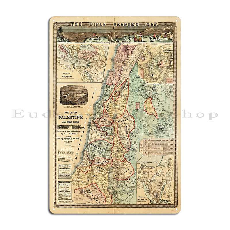 Map Of Palestine And All Bible - Custom Map Poster review and price