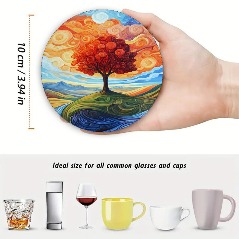 4 tree print coasters, suitabl - Family Tree Print review and price
