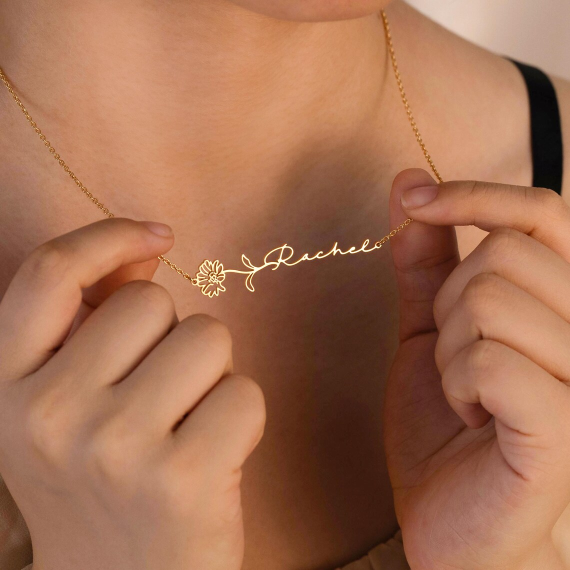 Haiyufly Custom Name Necklace  - Birth Flower Necklace review and price
