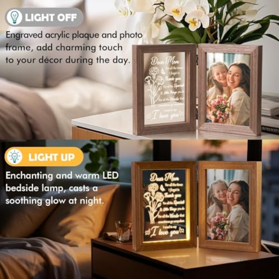 Mom Gifts from Daughters Son C - Engraved Wood Frame review and price