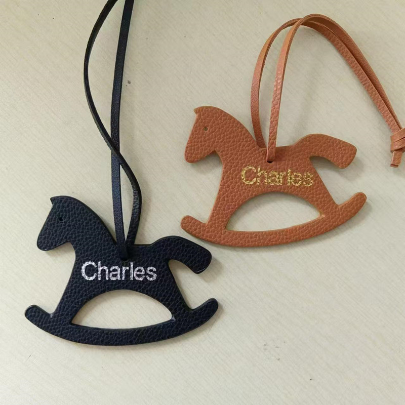 Custom Initial Fashion Horse B - Monogram Keychain Leather review and price