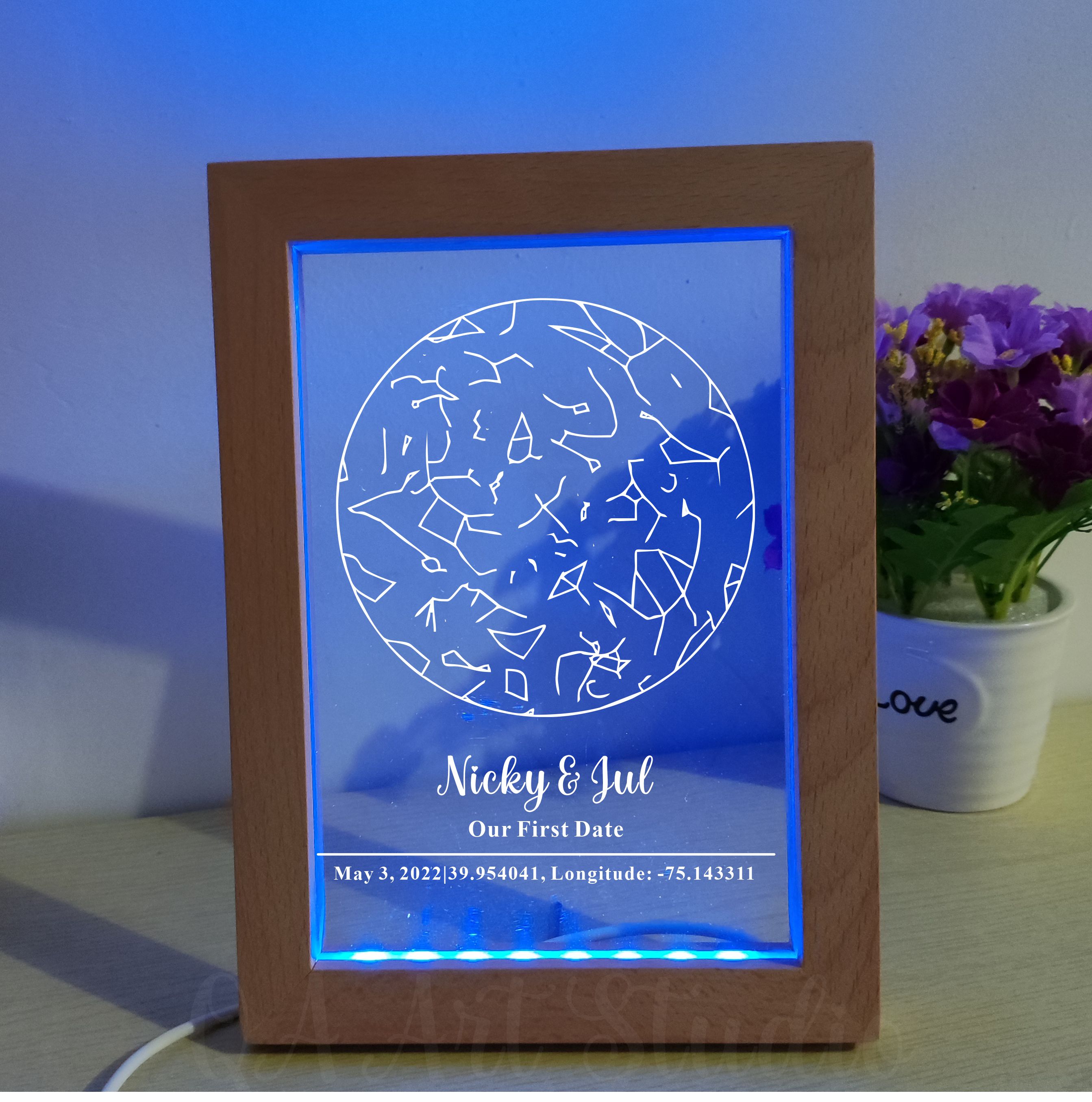 Personalized Wooden Acrylic Ni - Custom Star Map review and price