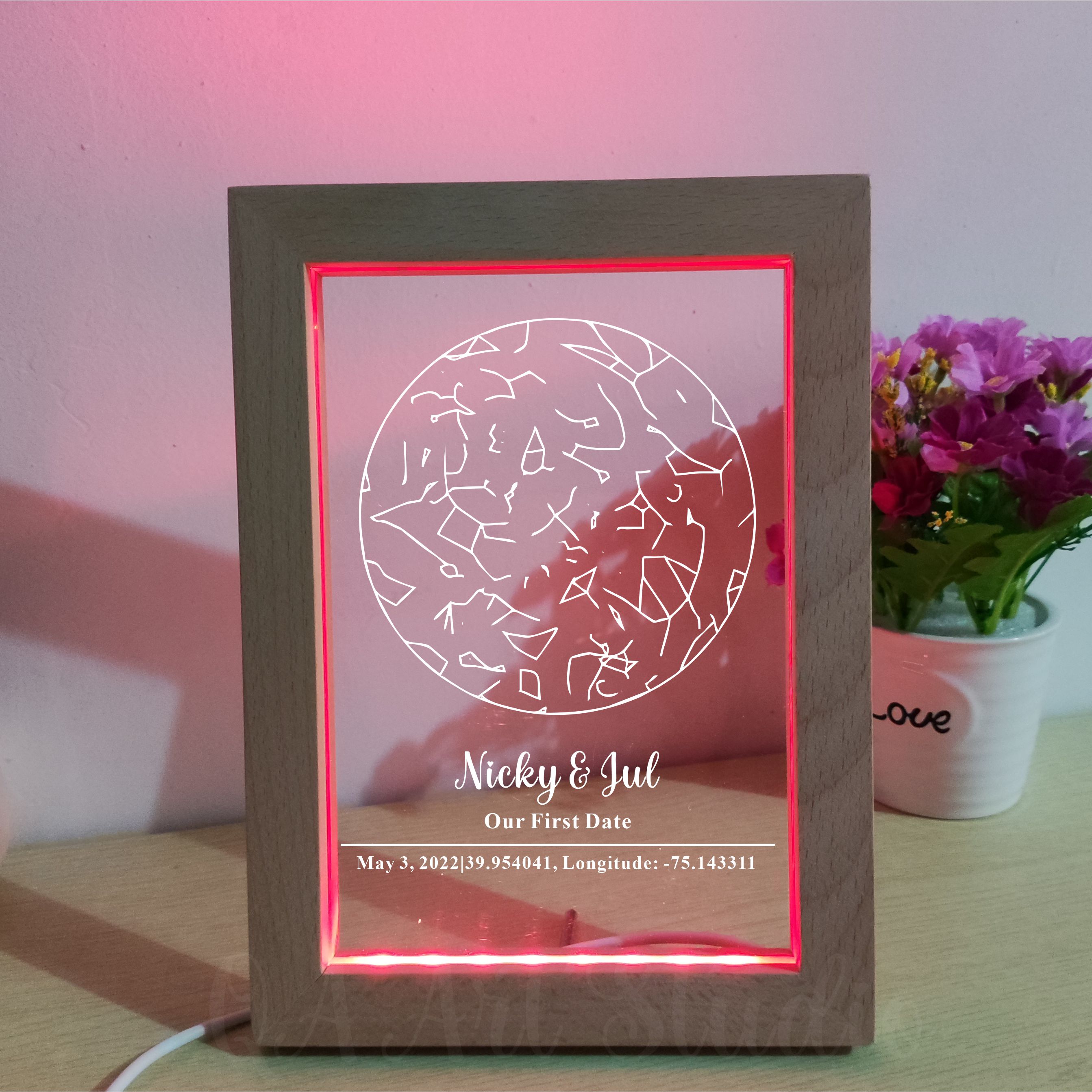 Personalized Wooden Acrylic Ni - Custom Star Map review and price