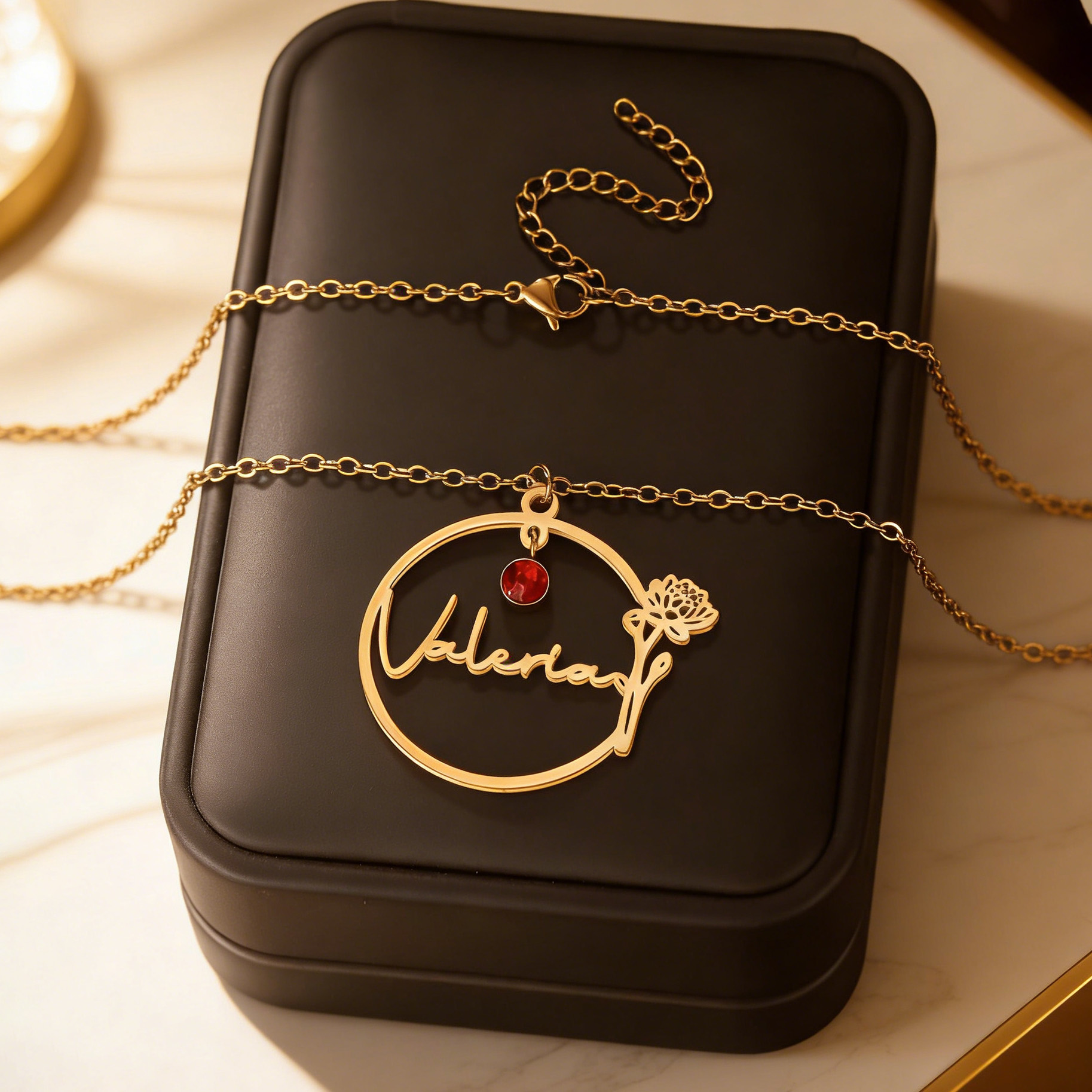 Haiyufly Custom Name Necklace  - Birth Flower Necklace review and price