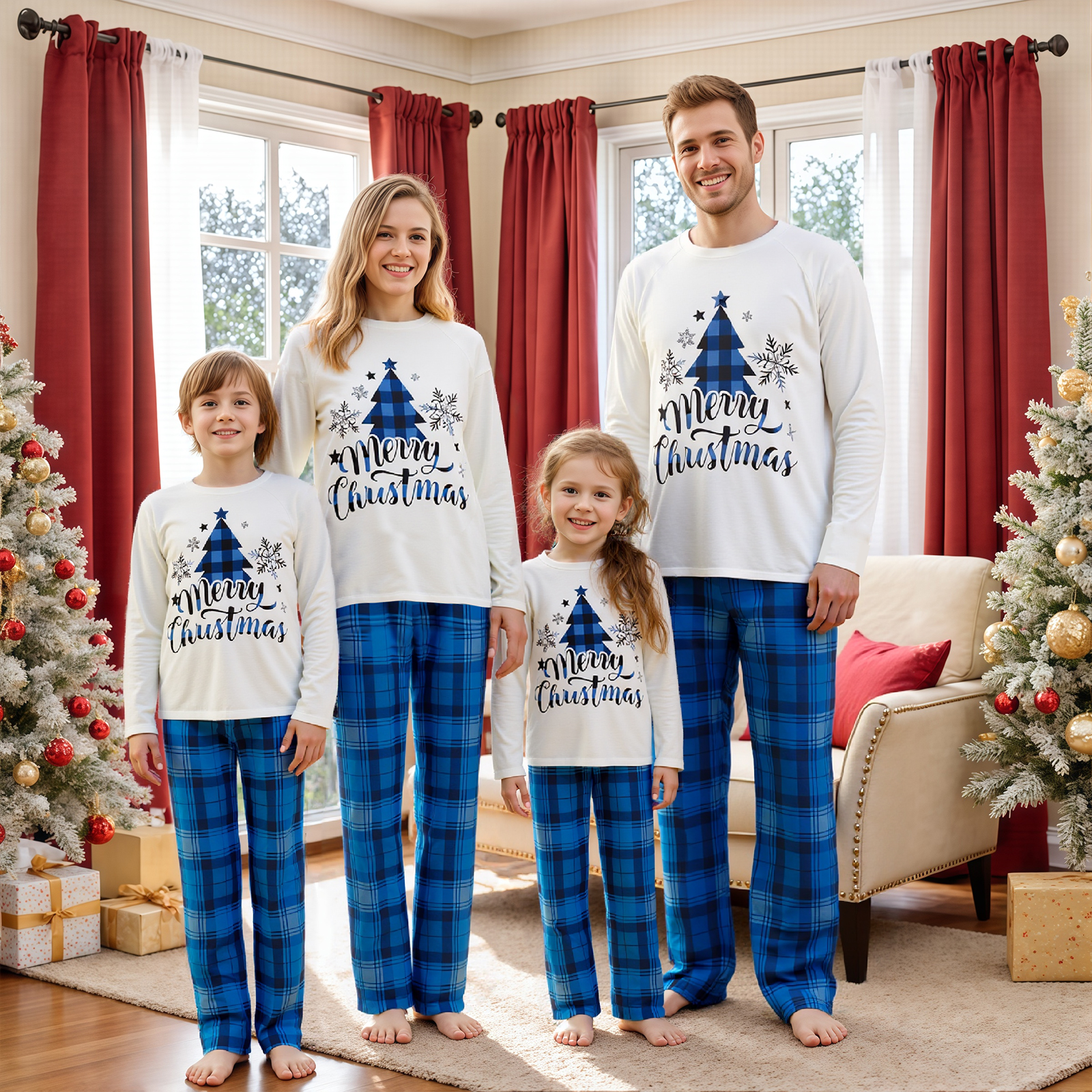 Family Matching Christmas Paja - Family Tree Print review and price