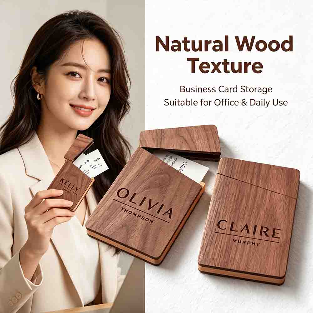 Business Card Holder Wooden Of - Personalized Name Box review and price