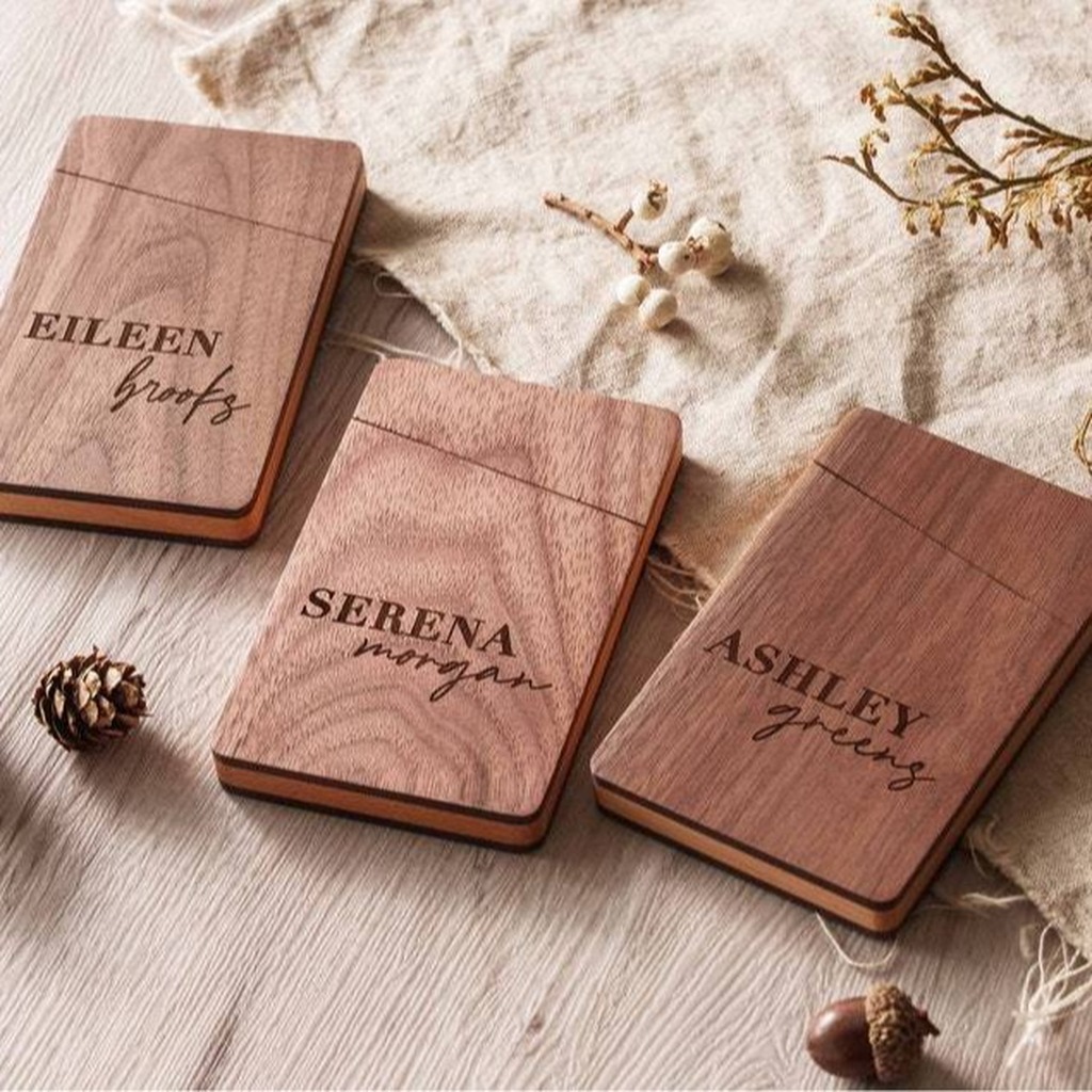 Business Card Holder Wooden Of - Personalized Name Box review and price