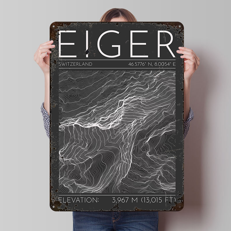 Eiger Mountain Topographic Con - Custom Map Poster review and price