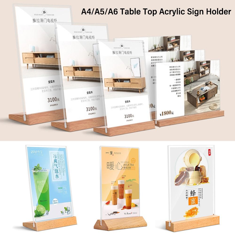 Durable Acrylic Table Top Sign - Engraved Wood Frame review and price