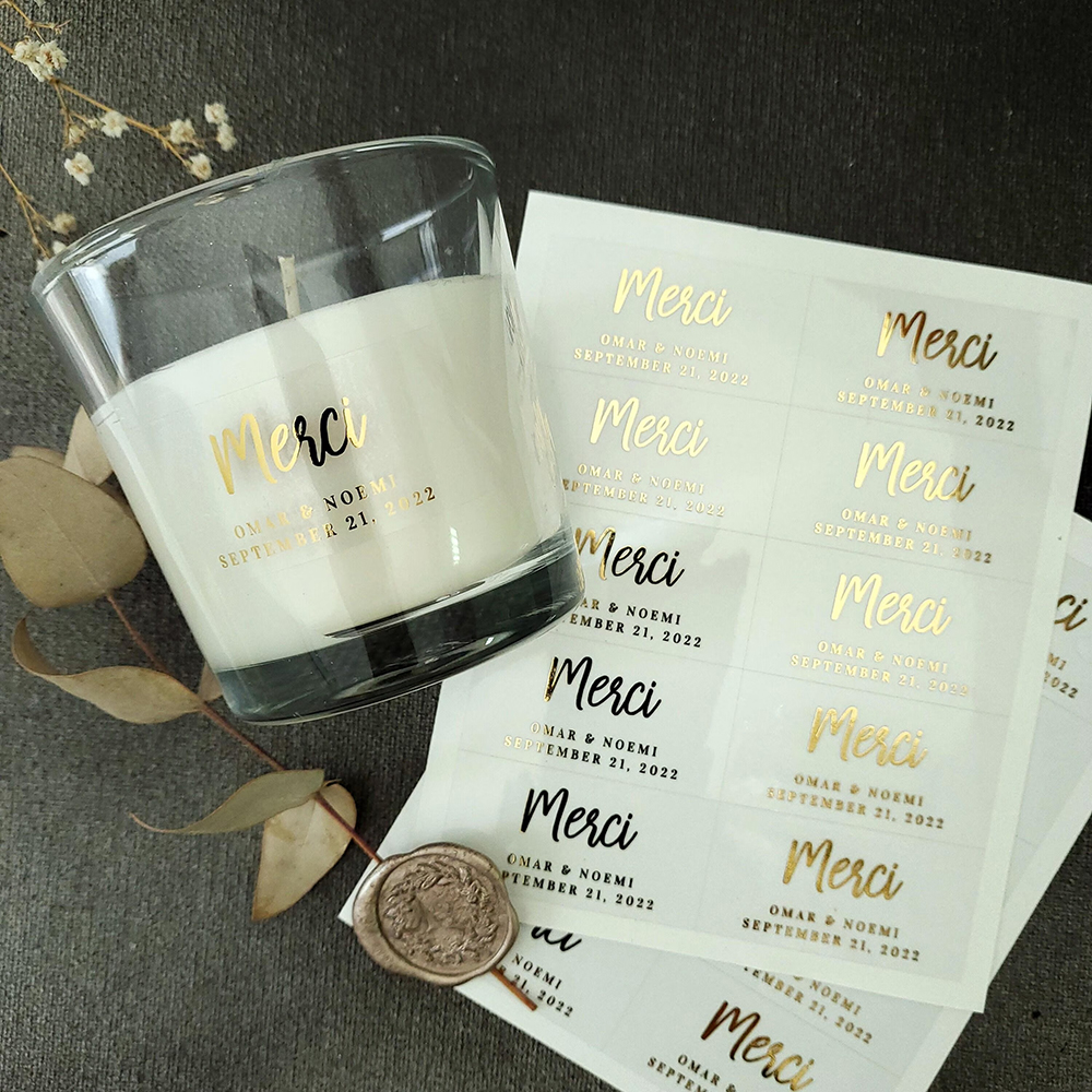 100pcs Custom Transparent Labe - Personalised Candle Label review and price