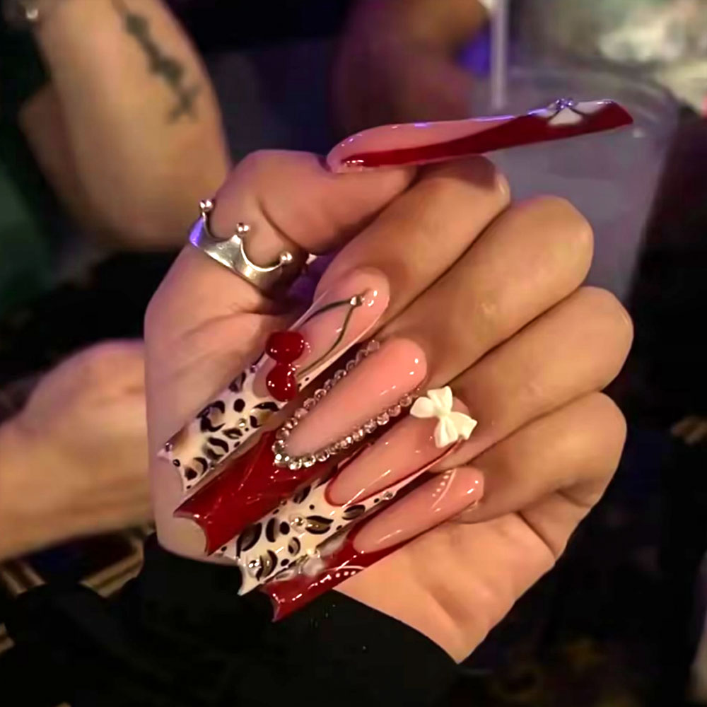24pcs Wearable Press on Nails  - Pressed Flower Art review and price