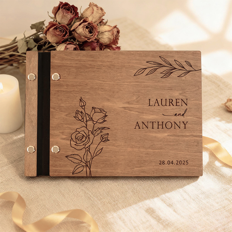 Personalized Wooden Wedding Gu - Custom Photo Book review and price