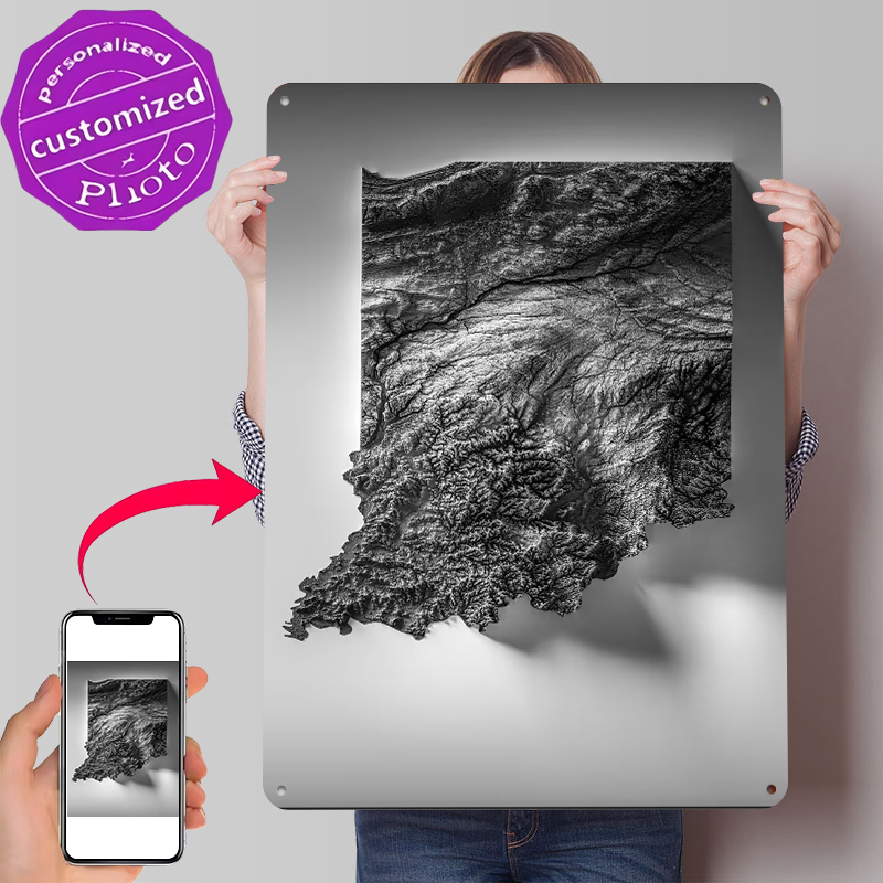 Indiana Topographic Map Printe - Custom Map Poster review and price