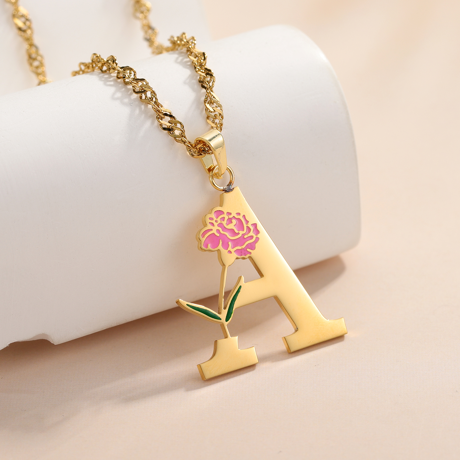 Custom Flower Initial Letter P - Birth Flower Necklace review and price