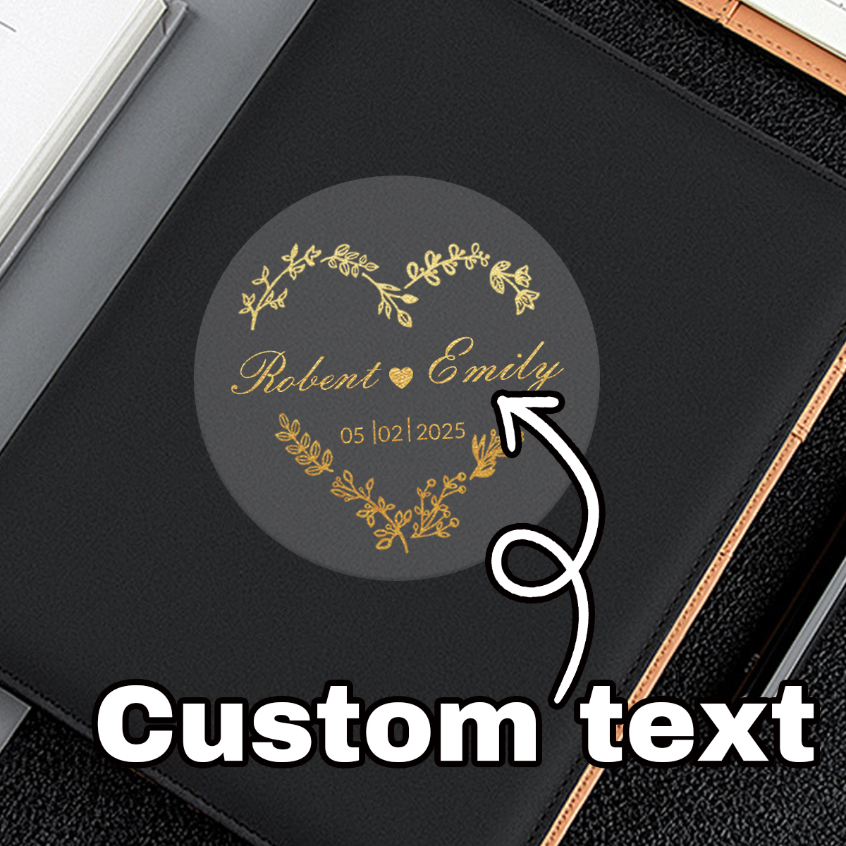 Custom gold foil wedding stick - Personalised Candle Label review and price